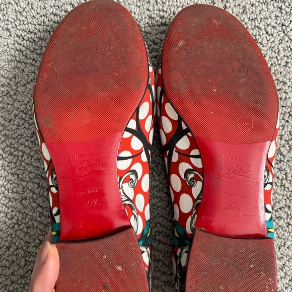 Christian Louboutin Multicolor Printed Fabric Smoking Slippers Size 39.5 / 9 - Picture 6 of 7